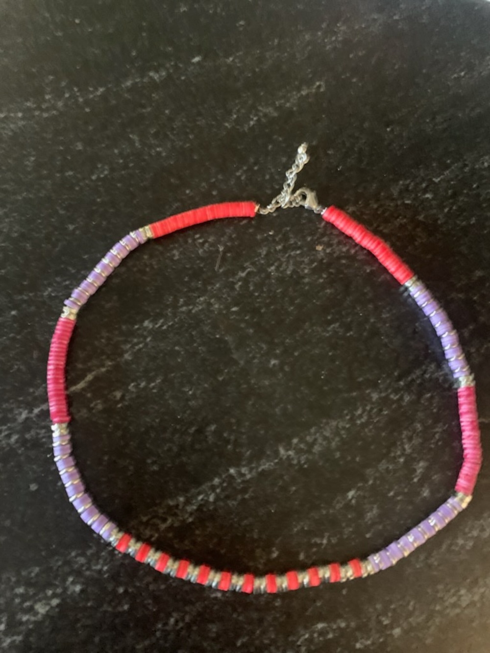 Brightly colored bead necklace